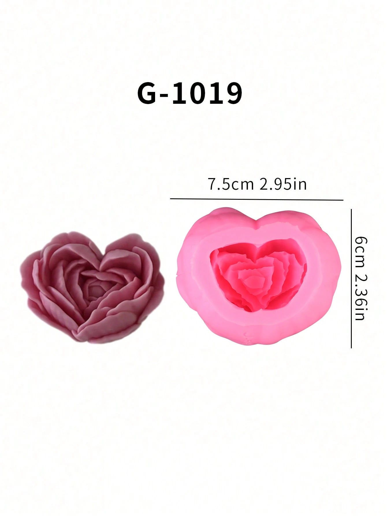 1pc Floral Handmade Soap Silicone Mold, Heart Flower Rose Candle Wax Mold For DIY