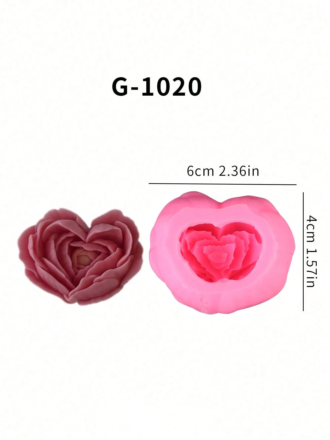 1pc Floral Handmade Soap Silicone Mold, Heart Flower Rose Candle Wax Mold For DIY