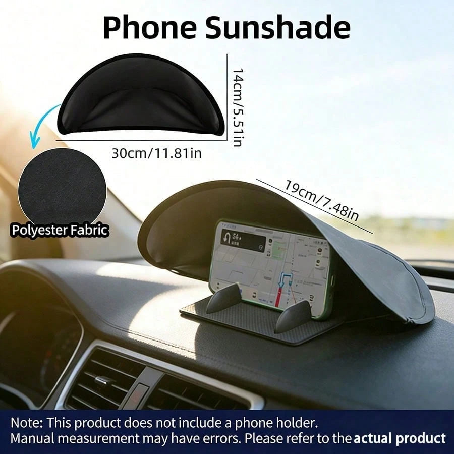 1pc Foldable Car Dashboard Sun Shade, Phone Sun Visor Protector,Effectively Blocks Sunlight, Easy To Install, High-Quality Material, Practical For Summer Driving, Suitable For Travel And Camping