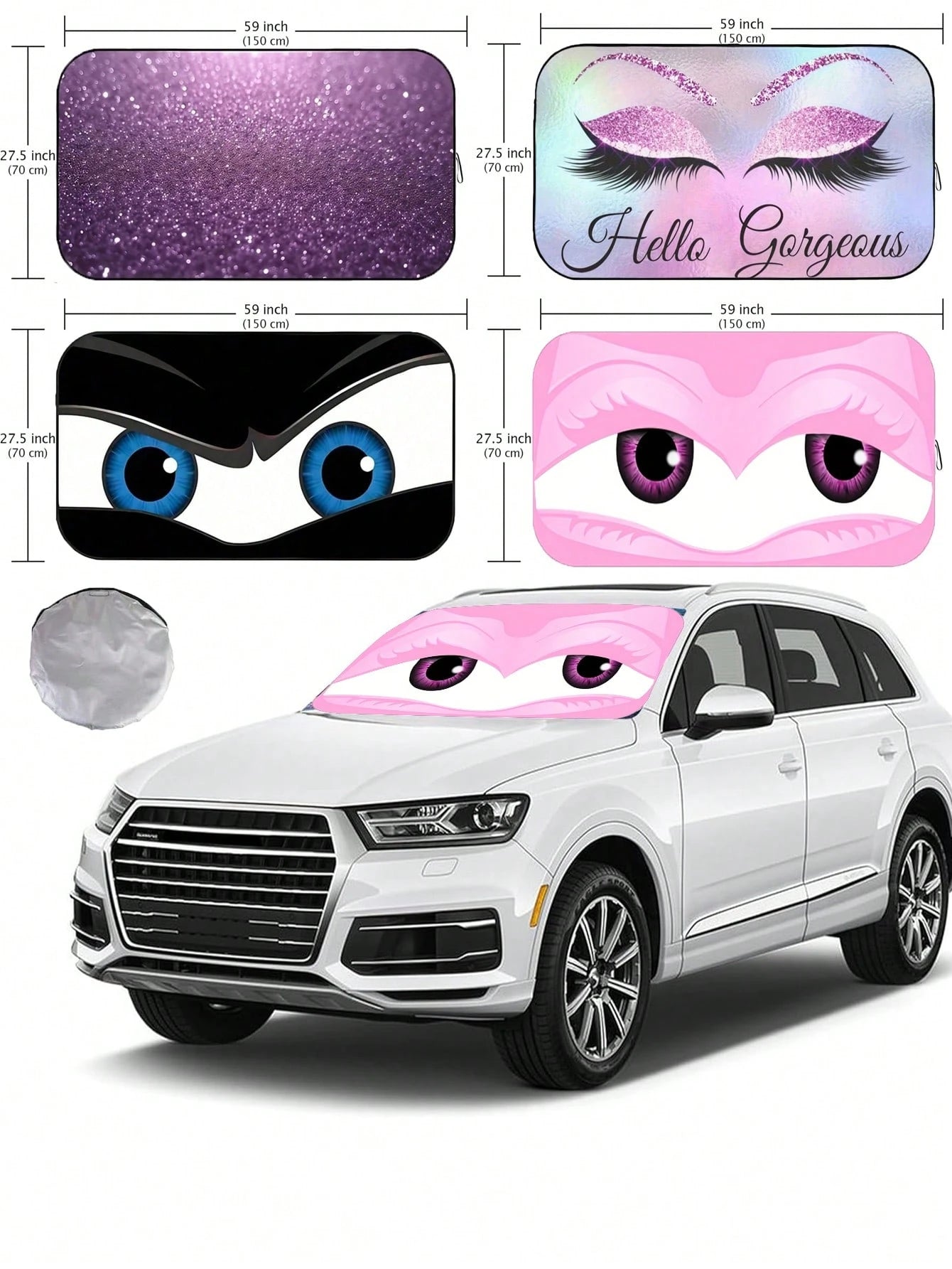 1pc Foldable Car Windshield Sun Shade, Blocks UV Rays And Keeps Vehicle Cool, Fits Most Car Models, Summer