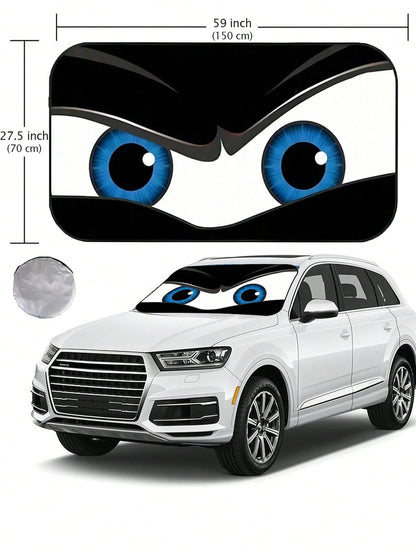 1pc Foldable Car Windshield Sun Shade, Blocks UV Rays And Keeps Vehicle Cool, Fits Most Car Models, Summer