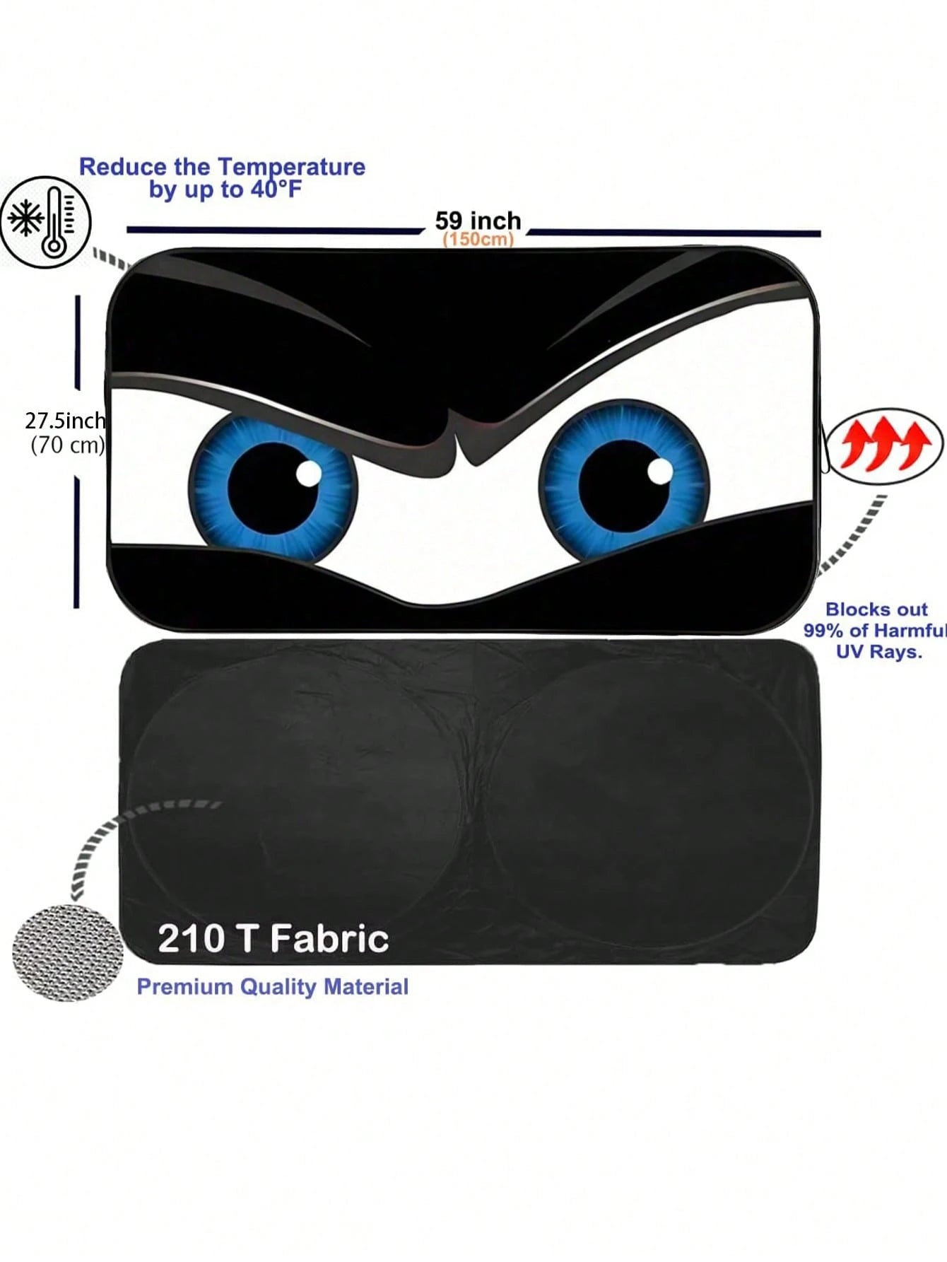 1pc Foldable Car Windshield Sun Shade, Blocks UV Rays And Keeps Vehicle Cool, Fits Most Car Models, Summer