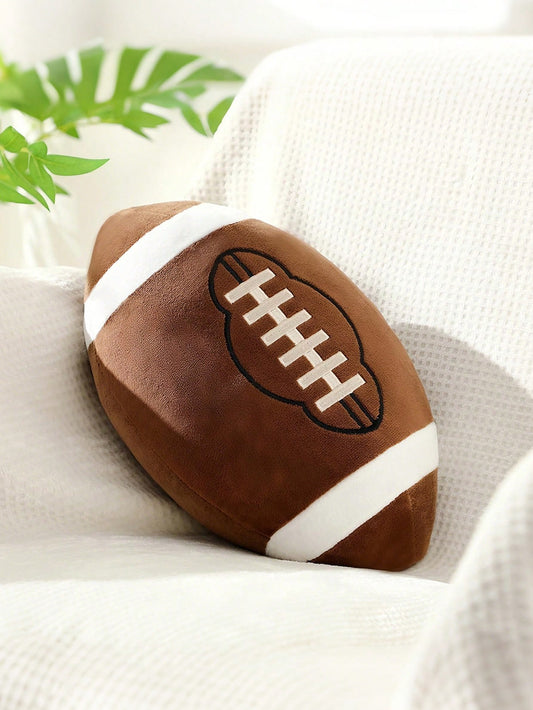 1pc Football Throw Pillow, Sofa Cushion, Football Basketball Round Soft Pillow, Bedroom Decor, Room Decor, Party Gift, Outdoor Garden Cushions, Summervibes, Thanksgiving Halloween Gifts