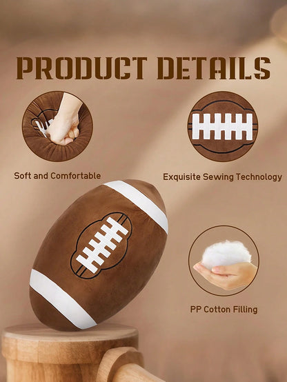 1pc Football Throw Pillow, Sofa Cushion, Football Basketball Round Soft Pillow, Bedroom Decor, Room Decor, Party Gift, Outdoor Garden Cushions, Summervibes, Thanksgiving Halloween Gifts