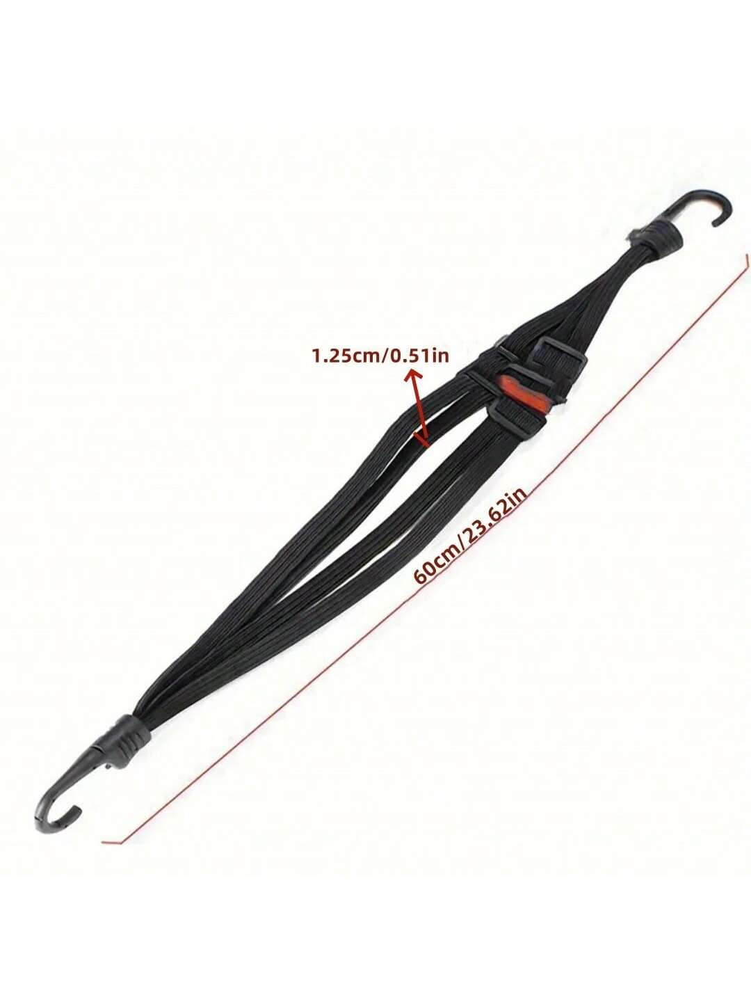 1pc Four-In-One Multifunctional High-Strength Rubber Elastic Bungee Cords With Hooks Stretchable Straps For Motorcycle Electric Bicycle Helmet Rear Box Seat Fixed Strap