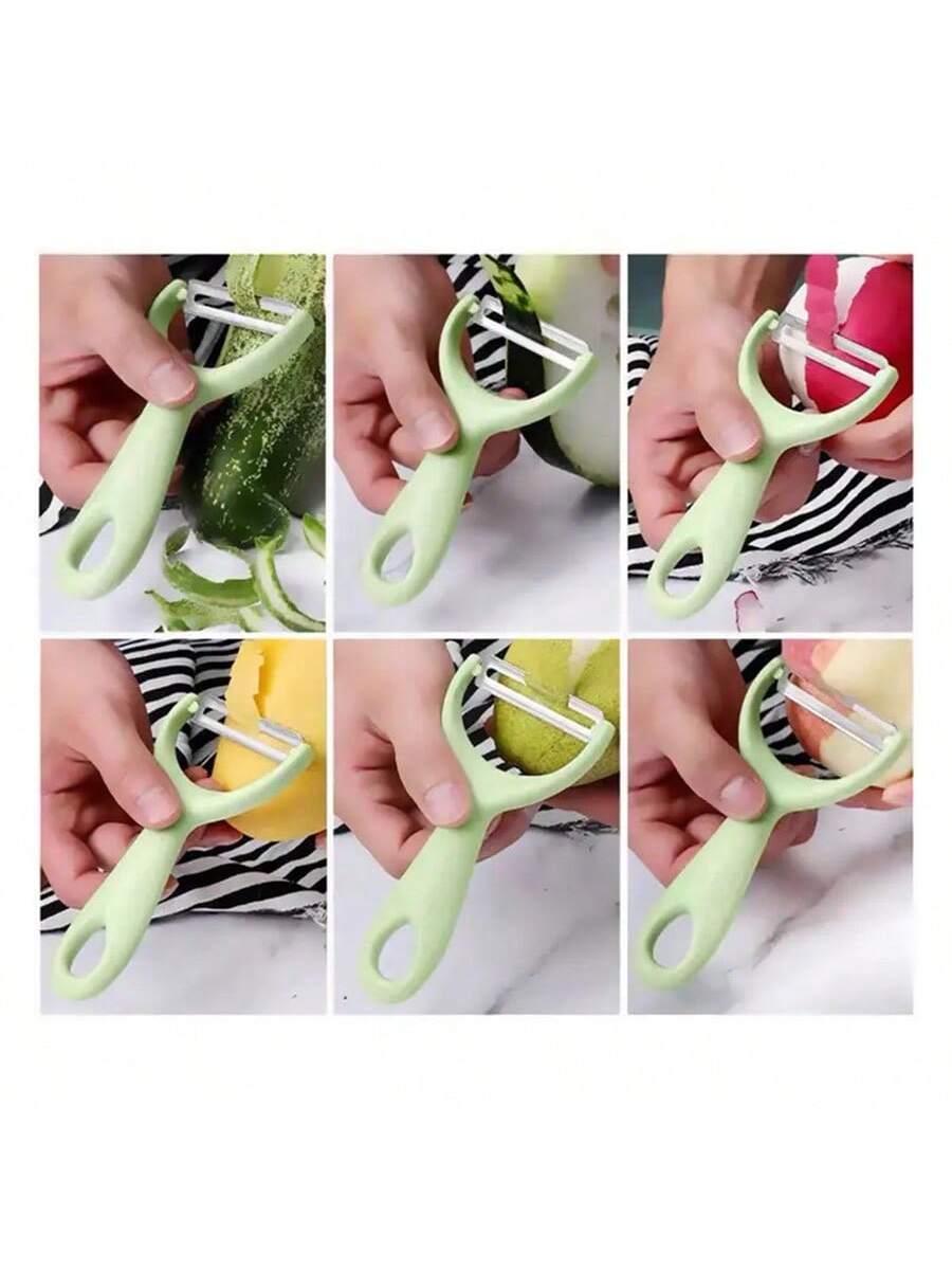 1pc Fruit Peeler, Vegetable Peeler, Creative Peeler, Stainless Steel Peeler, Potato Peeler, Kitchen Peeler For Melon, Pear, Carrots, Kitchen Tools, Kitchen Gadgets, Dorm Essentials