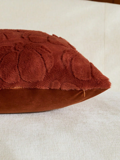 1pc Halloween Caramel Pumpkin Decorative Throw Pillow Cover, Reverse Dutch Velvet Fabric, Square Cushion Cover, Holiday Home Pillowcase Decor, Soft Comfortable Velvet Fabric, Modern Decorative Sofa, H