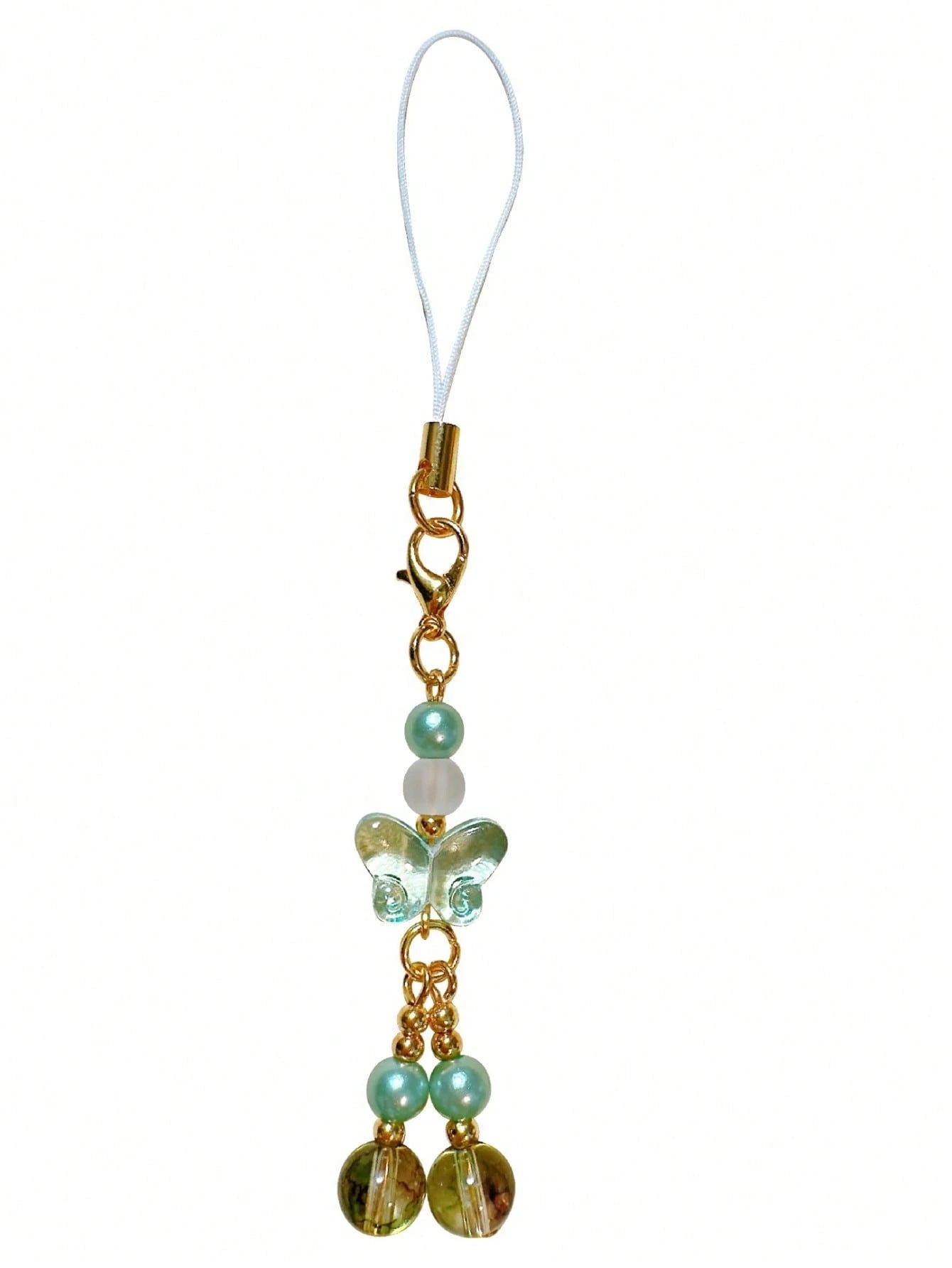 1pc Handmade Ceramic Flower & Star Phone Lanyard, Handwoven Ceramic Beaded Phone Strap, Unique Niche Mori Style Bag/Car Key Charm, Cute Small Item (Actual Size May Slightly Differ From Photo Due To Sh
