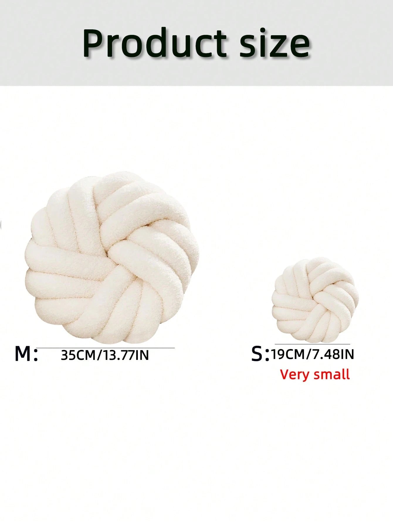 1pc Handmade Woven 3-Strand Round Cushion Pillow, Decorative Atmosphere Pillow, Suitable For Living Room Sofa, Bedroom Bed, 2 Sizes Available, Small Size Is Very Small, Please Check Size Chart Careful