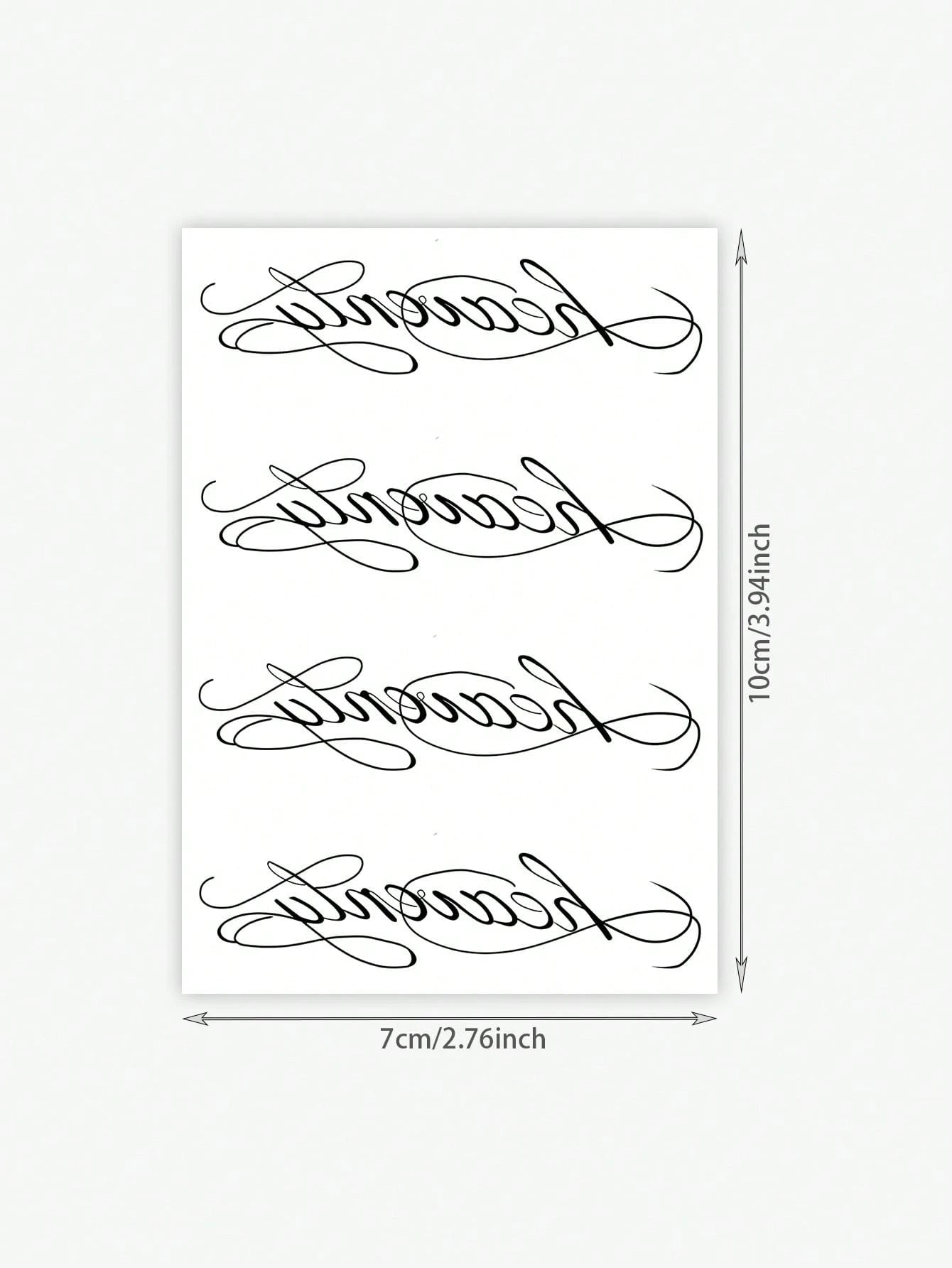 1pc Handwritten "Heavenly" Pattern Temporary Tattoo Sticker, With A Realistic Tattoo Design. Suitable For Daily Travel, Music Festivals, Games, Graduation Gifts. Lasts For 3-5 Days.