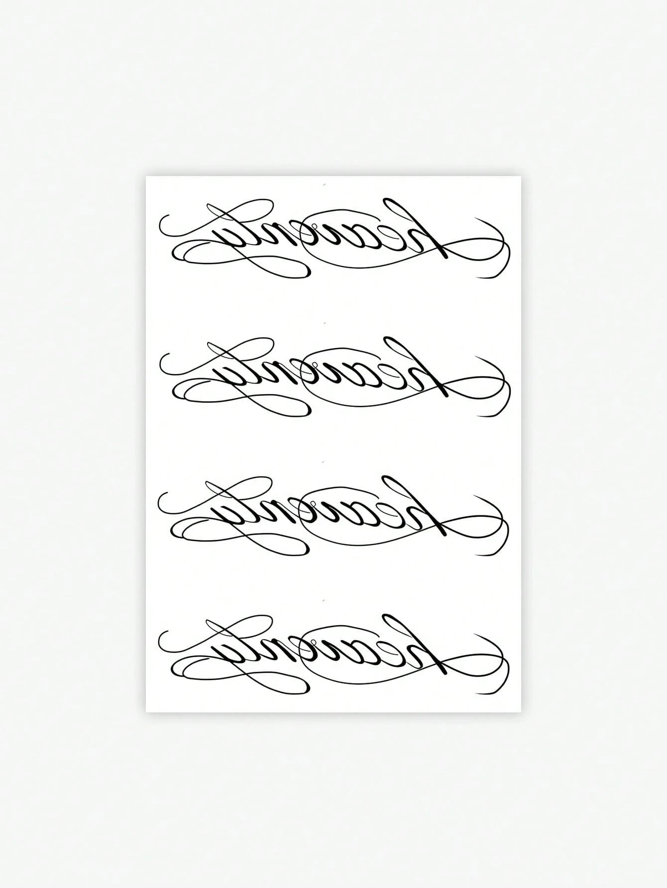 1pc Handwritten "Heavenly" Pattern Temporary Tattoo Sticker, With A Realistic Tattoo Design. Suitable For Daily Travel, Music Festivals, Games, Graduation Gifts. Lasts For 3-5 Days.