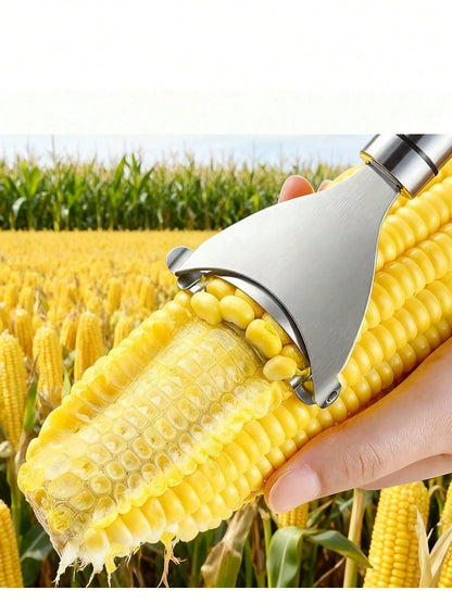 1Pc Heavy Duty Rustproof Stainless Steel Vegetable Chopper Peeler, Ergonomic Comfort Grip Labor-Saving Multi-Functional Kitchen Tool, Portable All-In-One Cutter For Fruit Salad Chip Herb Cutting Prep