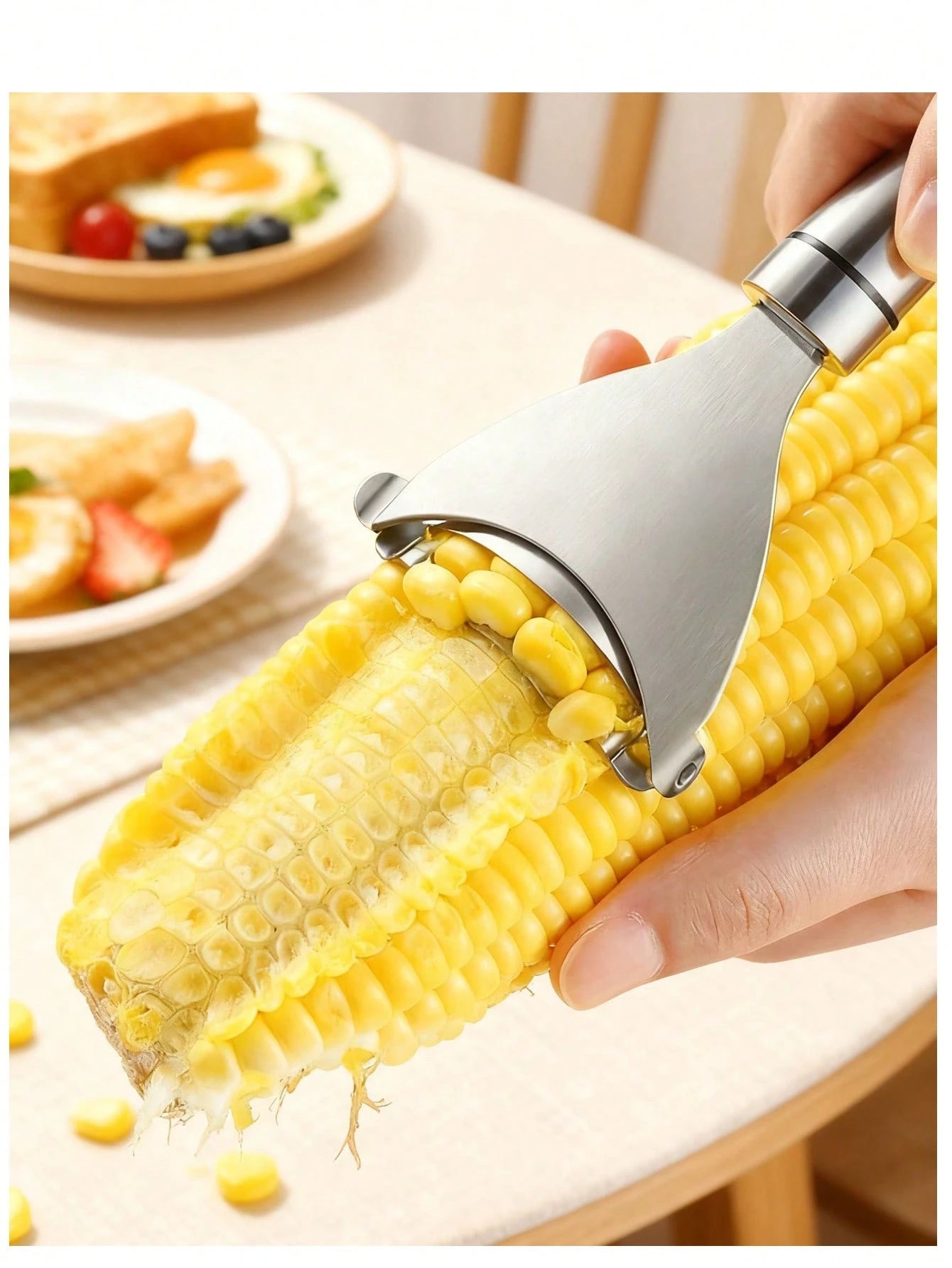 1Pc Heavy Duty Rustproof Stainless Steel Vegetable Chopper Peeler, Ergonomic Comfort Grip Labor-Saving Multi-Functional Kitchen Tool, Portable All-In-One Cutter For Fruit Salad Chip Herb Cutting Prep