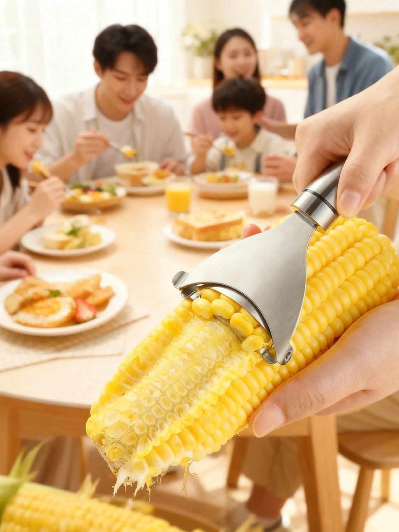 1Pc Heavy Duty Rustproof Stainless Steel Vegetable Chopper Peeler, Ergonomic Comfort Grip Labor-Saving Multi-Functional Kitchen Tool, Portable All-In-One Cutter For Fruit Salad Chip Herb Cutting Prep
