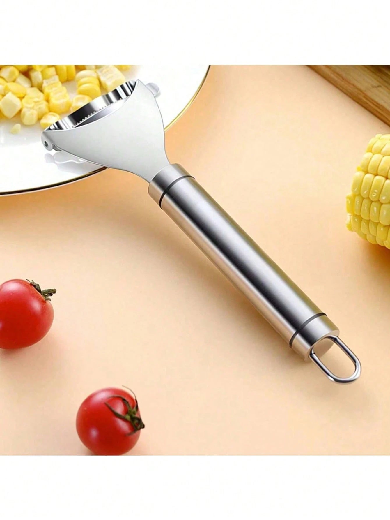 1Pc Heavy Duty Rustproof Stainless Steel Vegetable Chopper Peeler, Ergonomic Comfort Grip Labor-Saving Multi-Functional Kitchen Tool, Portable All-In-One Cutter For Fruit Salad Chip Herb Cutting Prep