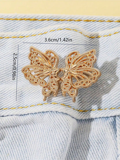 1pc High Quality Floral Waist Cincher Brooch, Women Durable Fashion Detachable Pant Clip, Suitable For Jeans, Skirts, Pants, Bags, Ideal For Girls, Students, Ladies, Travel, Outdoor