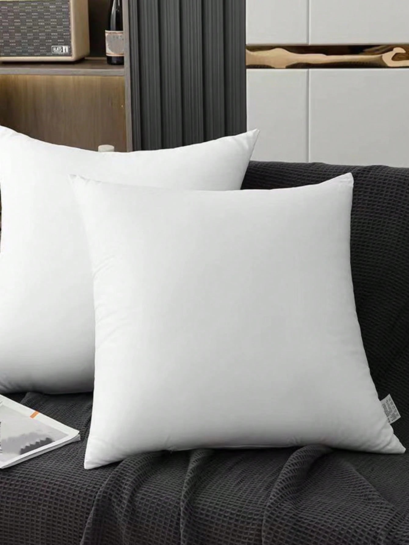 1pc Highly Comfortable & Ultra Soft Square Throw Pillow- Ergonomic Neck & Back Support, Plush & Luxurious Feather-Fill, Ideal For Bedroom, Living Room, Hotels- Single, High Elasticity, Luxurious, Ae