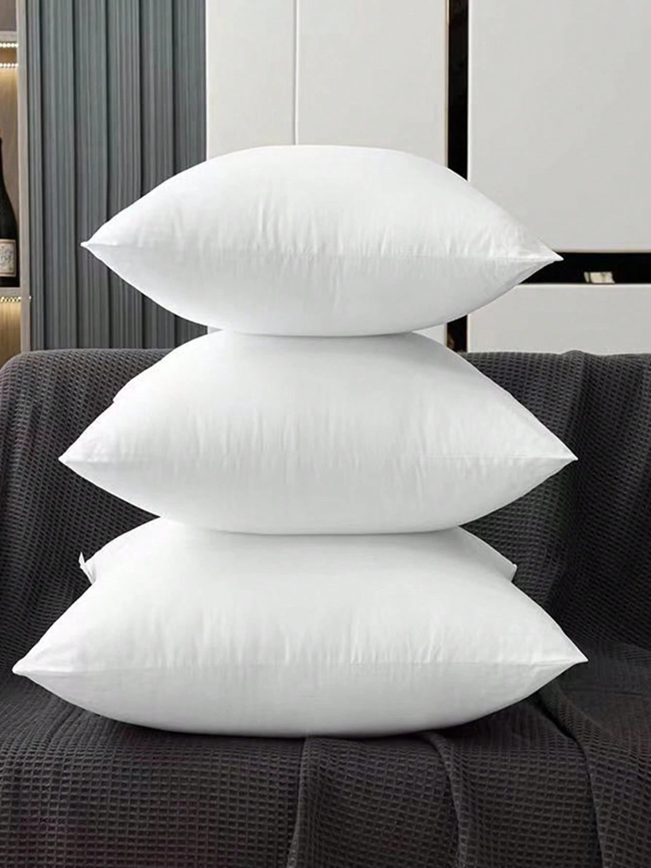 1pc Highly Comfortable & Ultra Soft Square Throw Pillow- Ergonomic Neck & Back Support, Plush & Luxurious Feather-Fill, Ideal For Bedroom, Living Room, Hotels- Single, High Elasticity, Luxurious, Ae