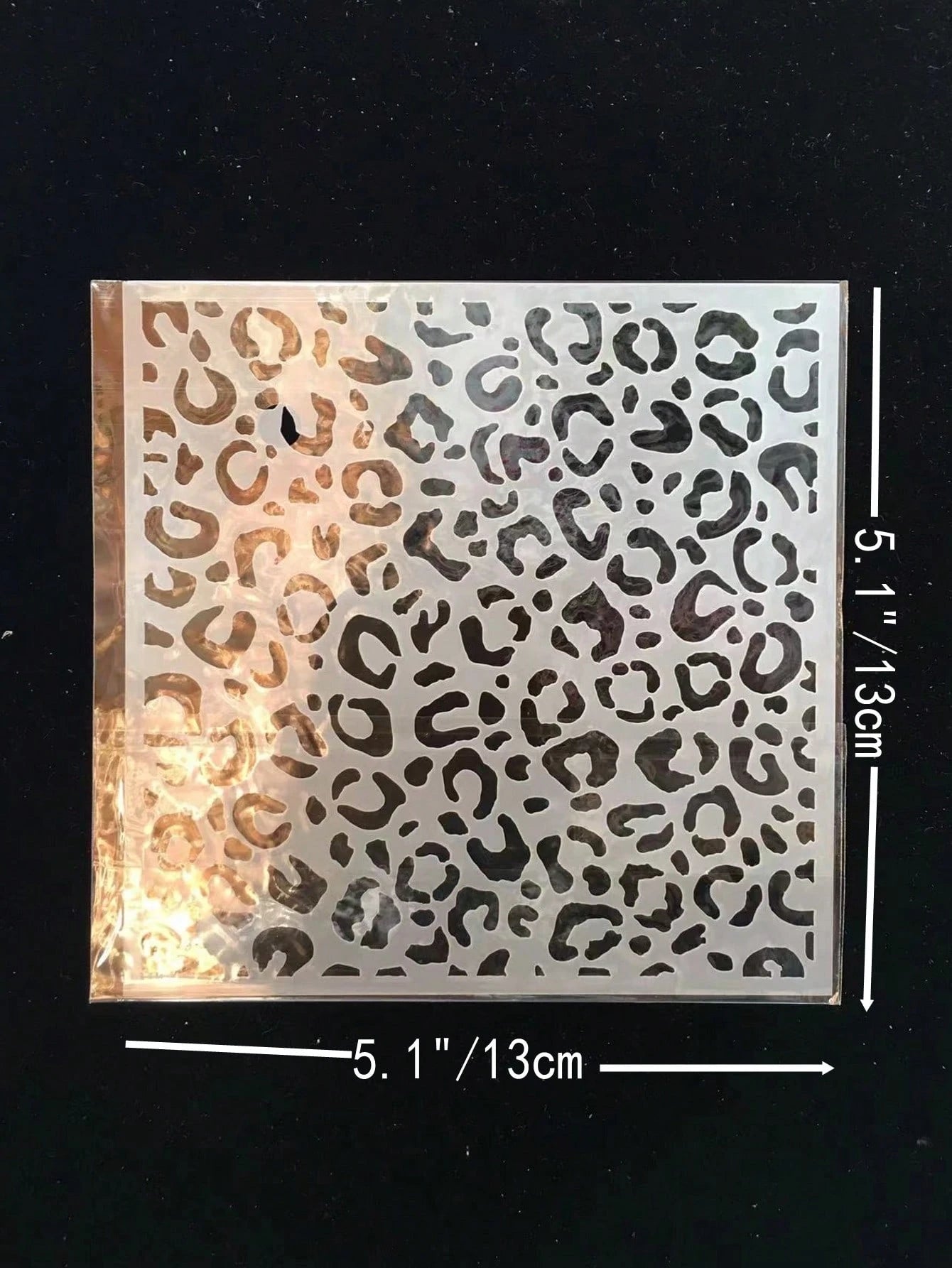 1pc Hollow Leopard Print Drawing Stencil, Modern Painting Template For Students Back To School