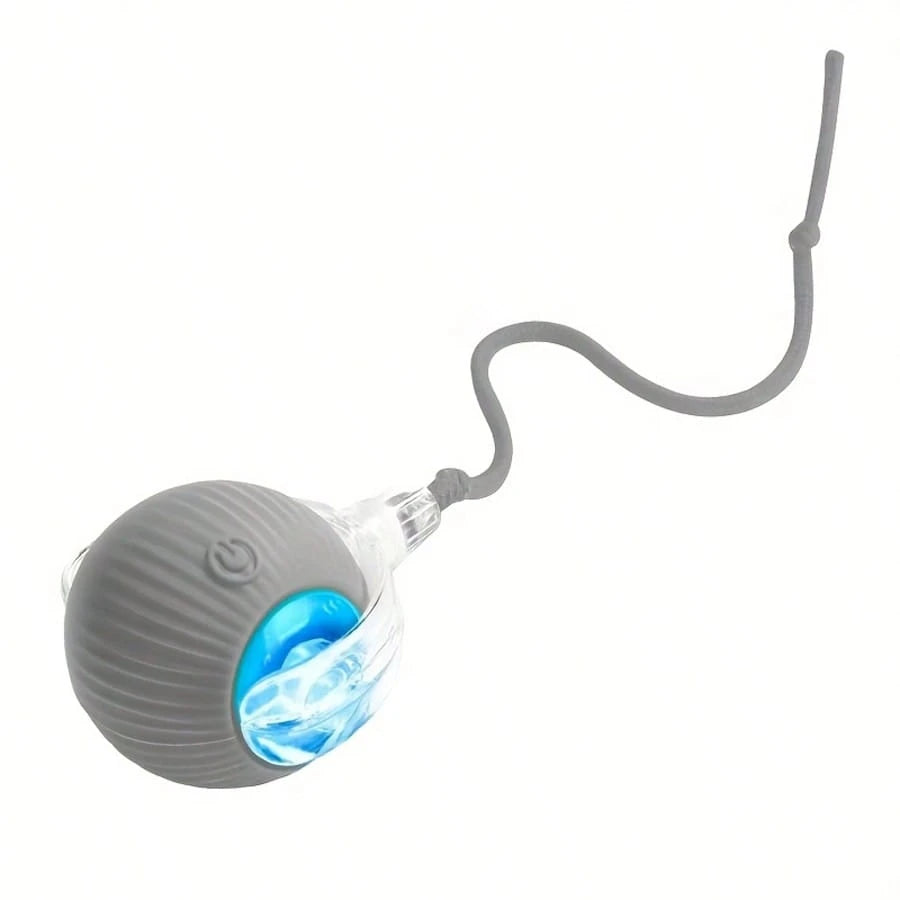 1pc Interactive Cat/Dog Toy Ball, Smart Moving Electric Cat Toy Ball, Suitable For Small/Medium/Large Cats Indoor Exercise, USB Rechargeable, Cat Toy Ball With Tail String