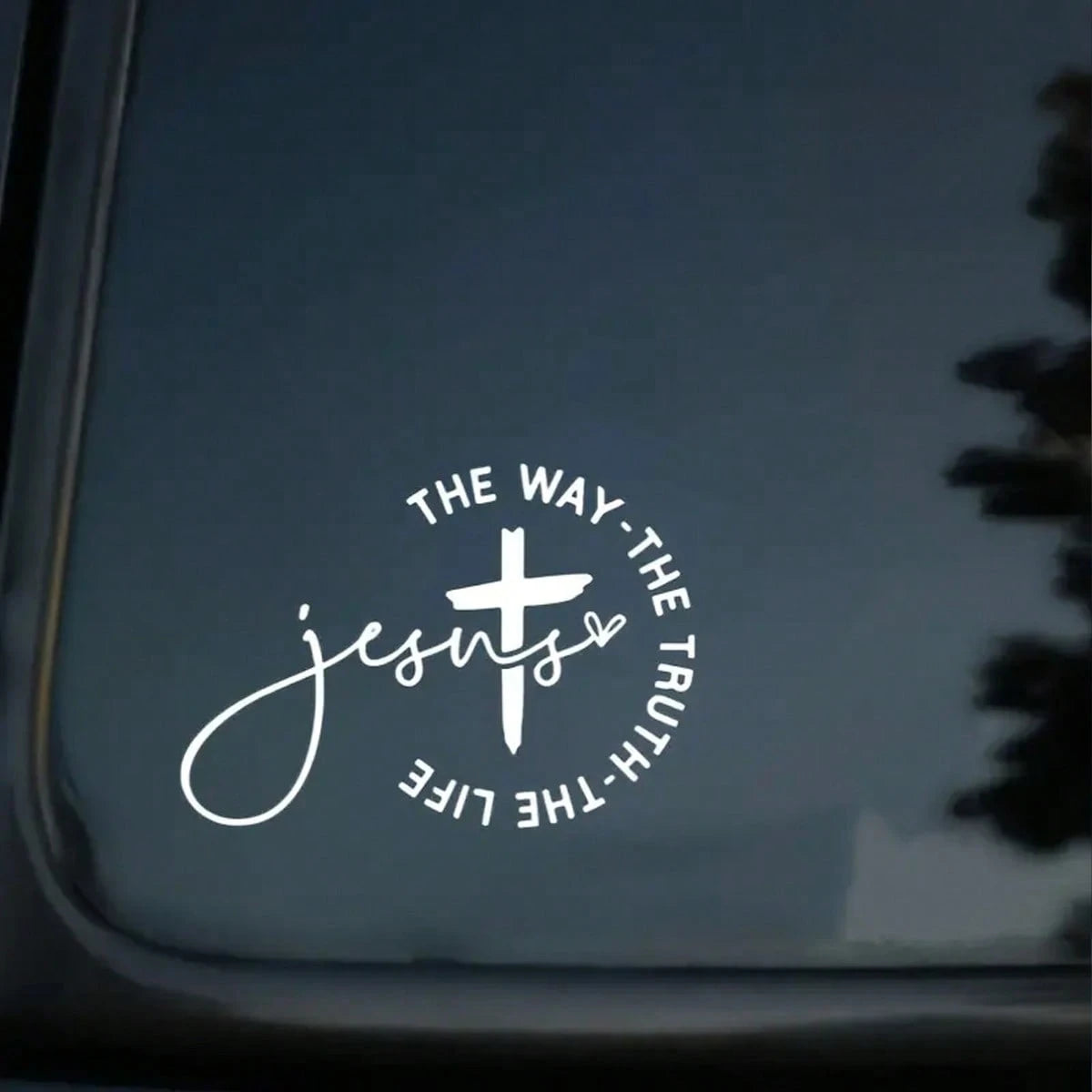 1pc Jesus Way Christian Car Sticker- Cross Design With "The Way, The Truth, The Life" Text- One-Time Vinyl Sticker- Fade-Resistant, Self-Adhesive, Multiple Colors Available- Mother's Day Gift, Car