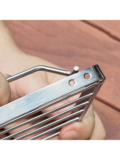 1pc Large Folding Campfire Grill, Stainless Steel Firepit Grill Grate, Heavy Duty Portable Camping Grill, Gas BBQ Grill Grate For Backpacking, Hiking, Picnics, Fishing