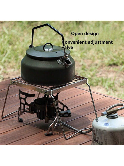 1pc Large Folding Campfire Grill, Stainless Steel Firepit Grill Grate, Heavy Duty Portable Camping Grill, Gas BBQ Grill Grate For Backpacking, Hiking, Picnics, Fishing