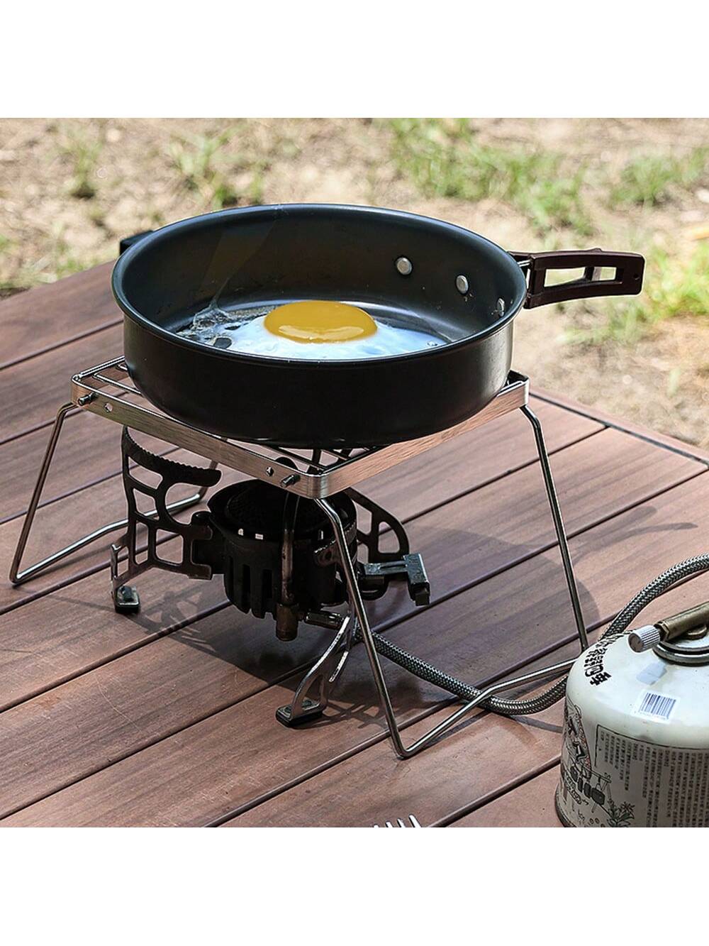 1pc Large Folding Campfire Grill, Stainless Steel Firepit Grill Grate, Heavy Duty Portable Camping Grill, Gas BBQ Grill Grate For Backpacking, Hiking, Picnics, Fishing