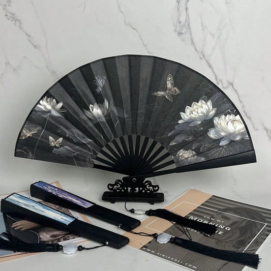1pc Large Handheld Floral Folding Fan Handheld Carnival Fan – Perfect For Music Festivals, Carnivals, Weddings, EDM Events, Dance, Decoration, Performances And Gifts