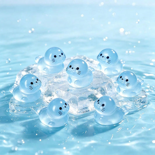 1pc Luminous Mini Resin Stamp Decorations, Random Cute Cartoon Animal Figurines, Glow In The Dark Mini Dolphin, Creative Desktop & Home Resin Craft Decor