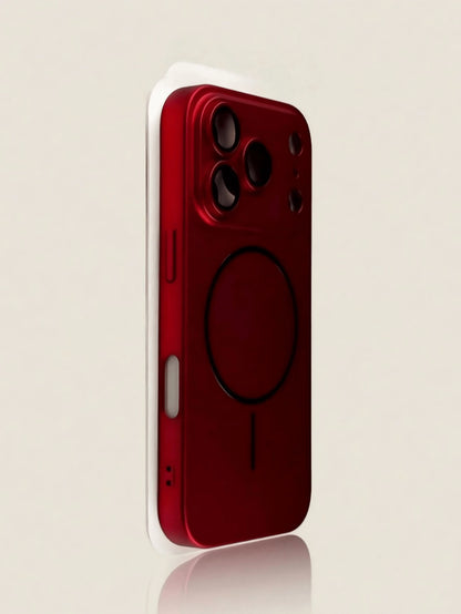 1pc Luxury Metal Paint Camera Protection Electroplated Matte Magnetic Texture Phone Case, Suitable For IPhone 17 Pro Max Air 16 15 14 13 12 Pro Max Plus Wireless Charging