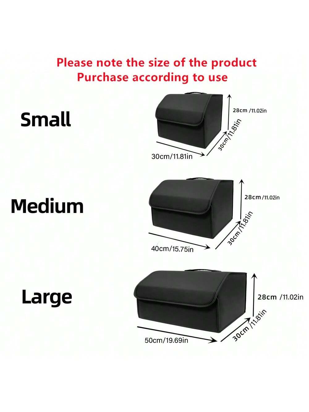 1pc Matte Black Leather Car Storage Box, Folding Multifunctional Storage Bag, Trunk Organizer Suitable For All Car Models