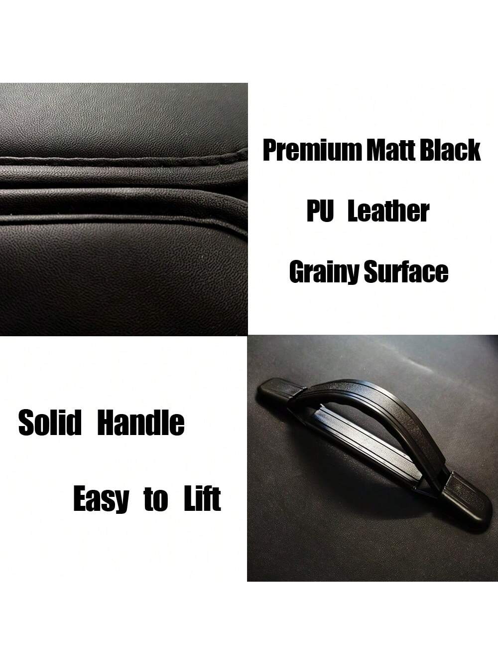 1pc Matte Black Leather Car Storage Box, Folding Multifunctional Storage Bag, Trunk Organizer Suitable For All Car Models