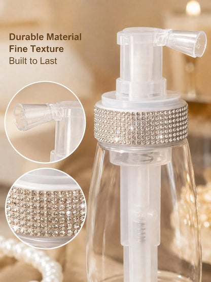 1PC Medicinal Spray Powder Bottle, Medicinal Spray Powder Bottle, Rhinestone Decorated Cosmetic Powder Dispenser Bottle, Fluffy Powder Spray Bottle, Suitable For Various Powder Dispenser Bottles, With