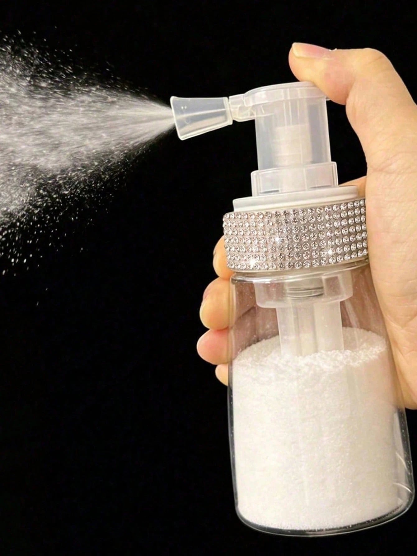 1PC Medicinal Spray Powder Bottle, Medicinal Spray Powder Bottle, Rhinestone Decorated Cosmetic Powder Dispenser Bottle, Fluffy Powder Spray Bottle, Suitable For Various Powder Dispenser Bottles, With