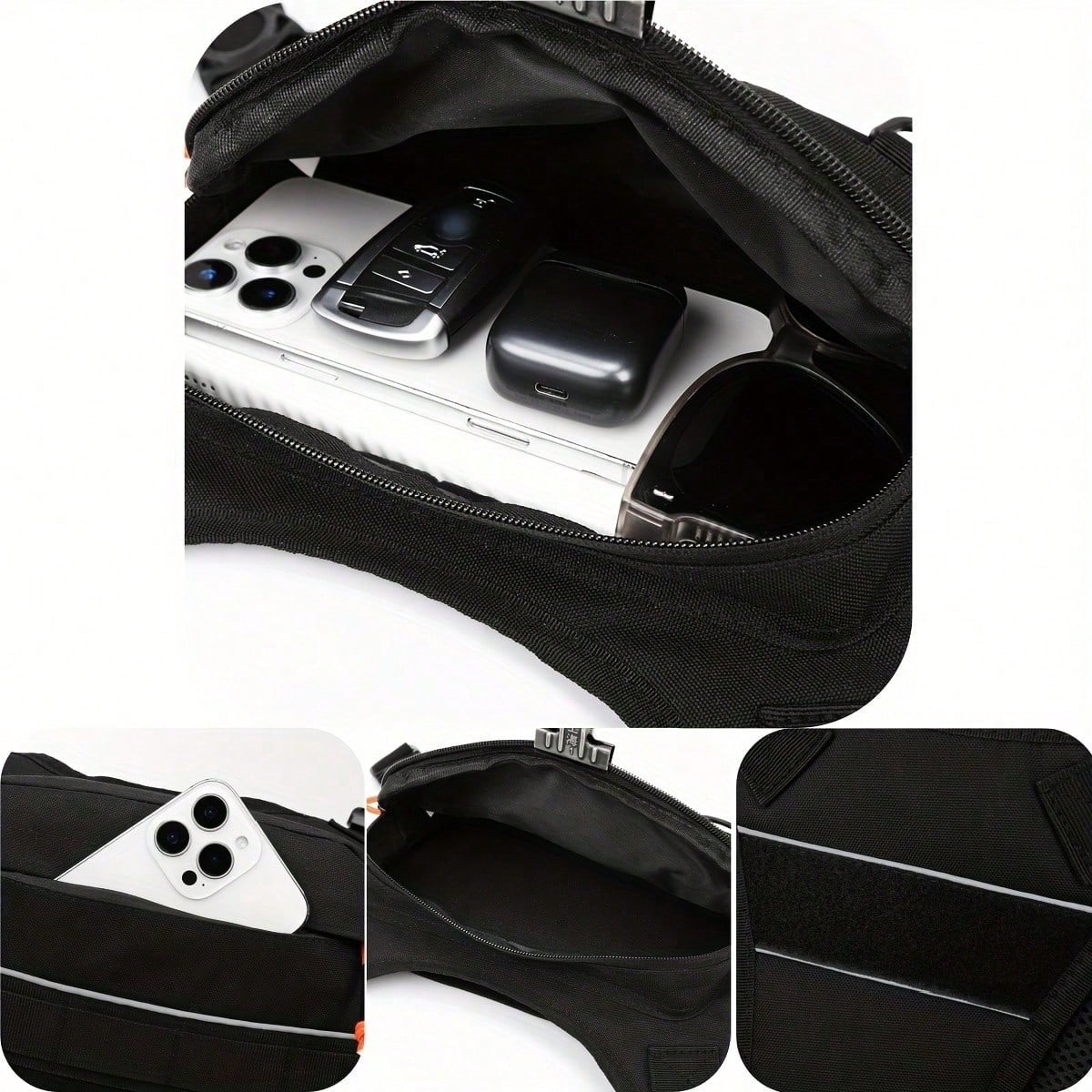 1pc Men's Chest Bag, Motorcycle, Bicycle Riding Bag, Outdoor Sports Training Fitness Chest Bag, Lure Fly Fishing Bag, Wilderness Exploration, Camping Personal Item Storage Bag, Lightweight Outdoor Bag
