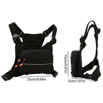 1pc Men's Chest Bag, Motorcycle, Bicycle Riding Bag, Outdoor Sports Training Fitness Chest Bag, Lure Fly Fishing Bag, Wilderness Exploration, Camping Personal Item Storage Bag, Lightweight Outdoor Bag