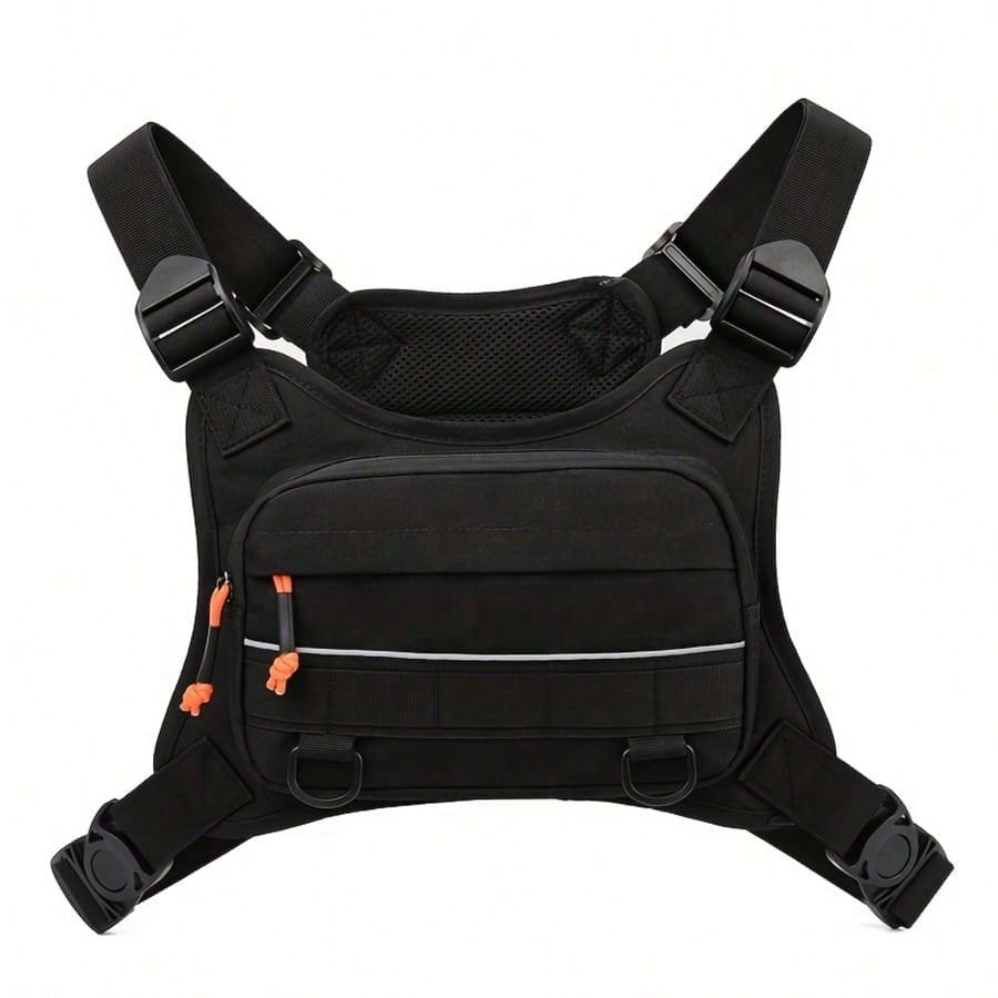 1pc Men's Chest Bag, Motorcycle, Bicycle Riding Bag, Outdoor Sports Training Fitness Chest Bag, Lure Fly Fishing Bag, Wilderness Exploration, Camping Personal Item Storage Bag, Lightweight Outdoor Bag