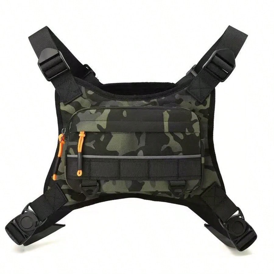 1pc Men's Chest Bag, Motorcycle, Bicycle Riding Bag, Outdoor Sports Training Fitness Chest Bag, Lure Fly Fishing Bag, Wilderness Exploration, Camping Personal Item Storage Bag, Lightweight Outdoor Bag