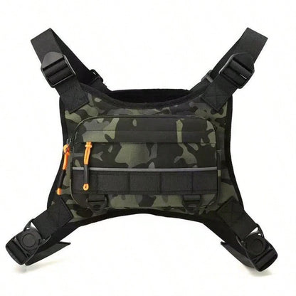 1pc Men's Chest Bag, Motorcycle, Bicycle Riding Bag, Outdoor Sports Training Fitness Chest Bag, Lure Fly Fishing Bag, Wilderness Exploration, Camping Personal Item Storage Bag, Lightweight Outdoor Bag