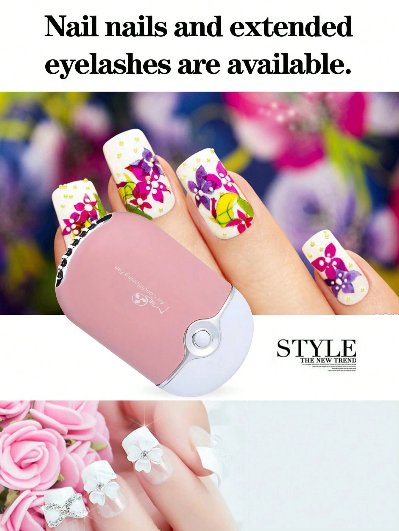 1pc Mini Eyelash Fan, Suitable For Eyelash Extension, Portable Eyelash Fan Dryer, Handheld Rechargeable USB Eyelash Fan, Built-In Sponge Cooling Air Conditioner Fan, Suitable For Eyelash Extension Man