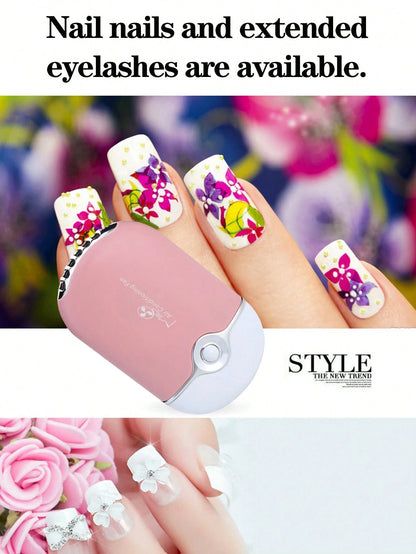 1pc Mini Eyelash Fan, Suitable For Eyelash Extension, Portable Eyelash Fan Dryer, Handheld Rechargeable USB Eyelash Fan, Built-In Sponge Cooling Air Conditioner Fan, Suitable For Eyelash Extension Man