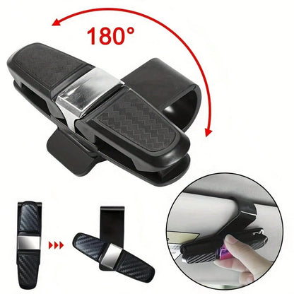 1pc Multi-Function Car Glasses Holder, 180-Degree Rotatable Automotive Glasses Storage Clip, Universal Interior Storage Accessory