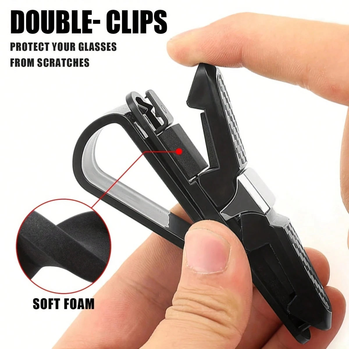 1pc Multi-Function Car Glasses Holder, 180-Degree Rotatable Automotive Glasses Storage Clip, Universal Interior Storage Accessory
