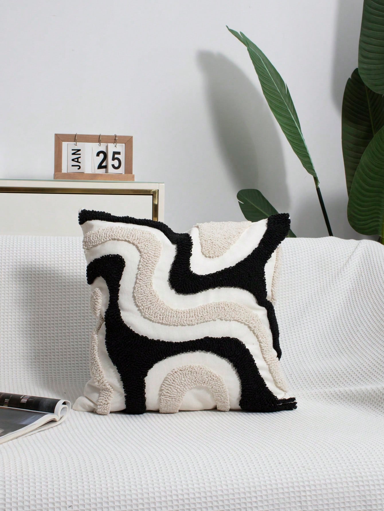 1pc Multicolor Geometric Pattern Throw Pillow Cover, Bohemian Canvas Embroidered Soft Cushion Cover, Nordic Style, Suitable For Bedroom, Living Room Sofa, Headboard, Outdoor Garden, Holiday Party Deco