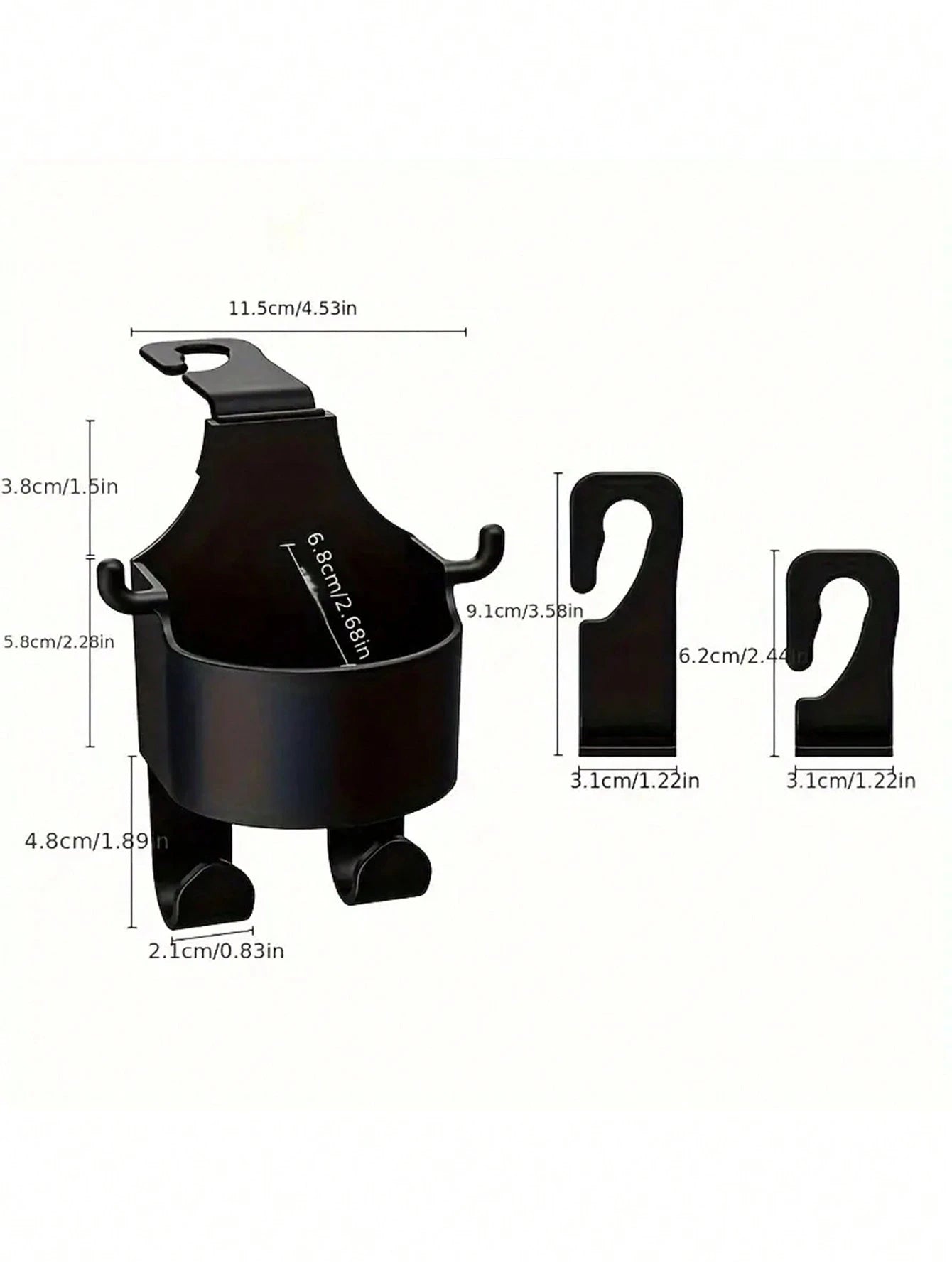 1pc Multifunctional Car Hook Mounted Cup Holder, Storage Box, Mobile Phone Holder, Beverage Holder, Car Organizer