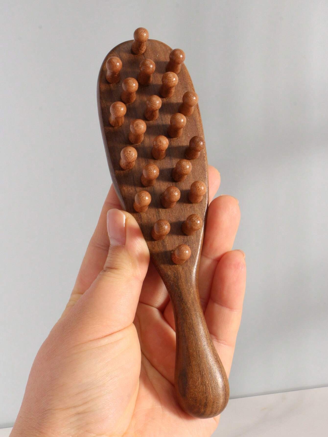 1pc Natural Sandalwood Thick Tooth Massage Comb Large Teeth Curl Comb Scalp Meridian Unblock Massage Body Hair Brush,Hair Brush,Comb,Hair Tools,Hair Products And Accessories For Barber Salon Beauty Tr