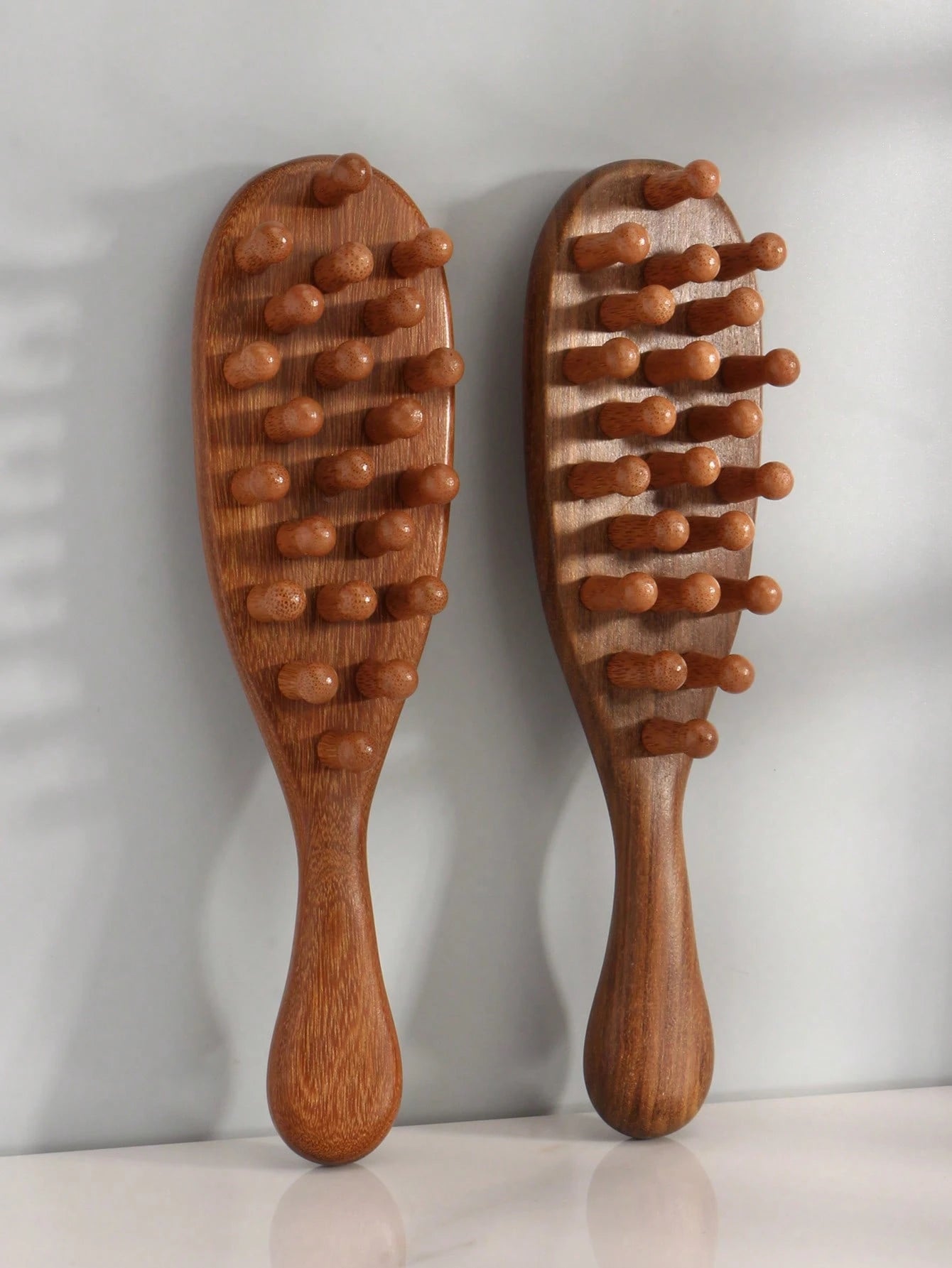 1pc Natural Sandalwood Thick Tooth Massage Comb Large Teeth Curl Comb Scalp Meridian Unblock Massage Body Hair Brush,Hair Brush,Comb,Hair Tools,Hair Products And Accessories For Barber Salon Beauty Tr