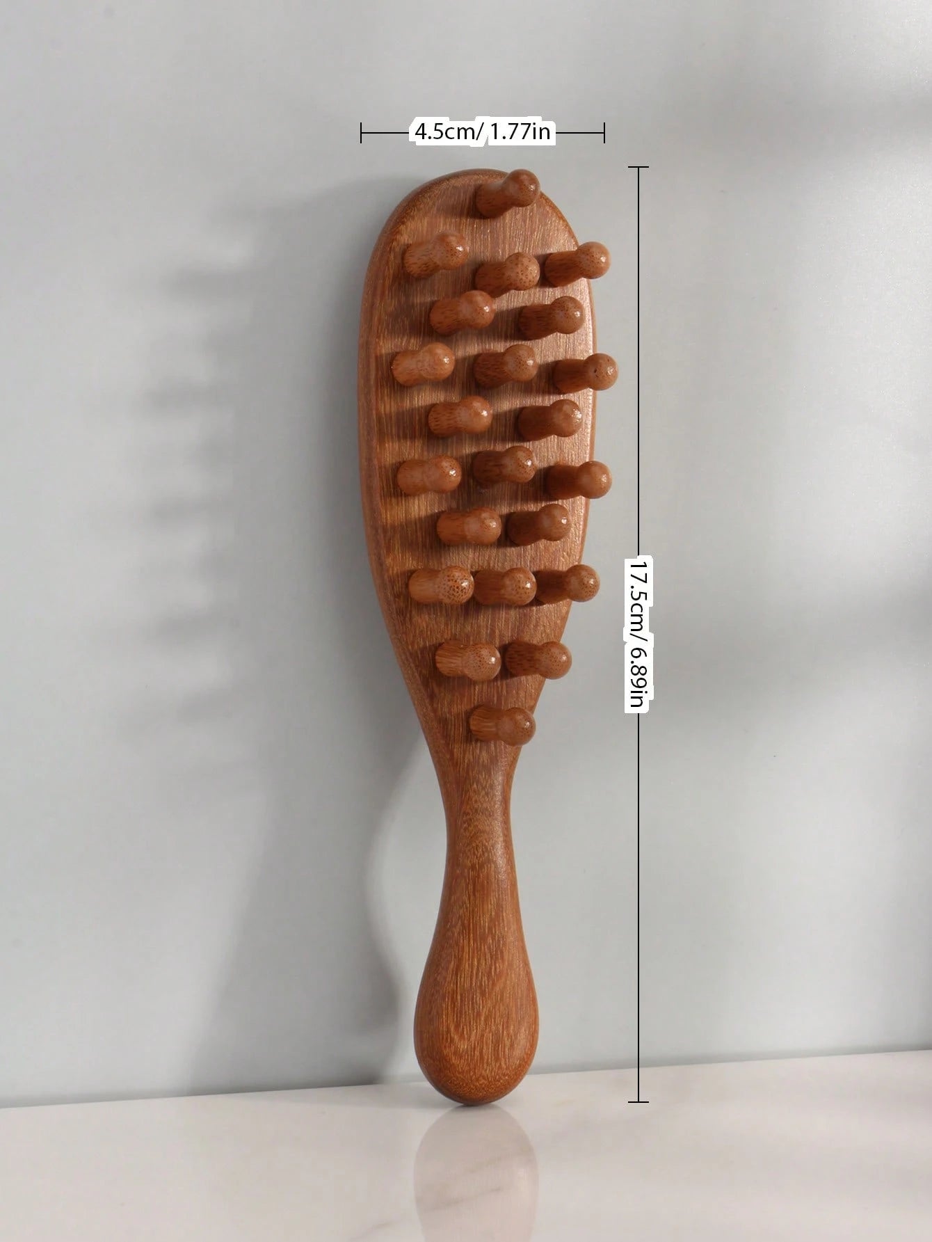 1pc Natural Sandalwood Thick Tooth Massage Comb Large Teeth Curl Comb Scalp Meridian Unblock Massage Body Hair Brush,Hair Brush,Comb,Hair Tools,Hair Products And Accessories For Barber Salon Beauty Tr