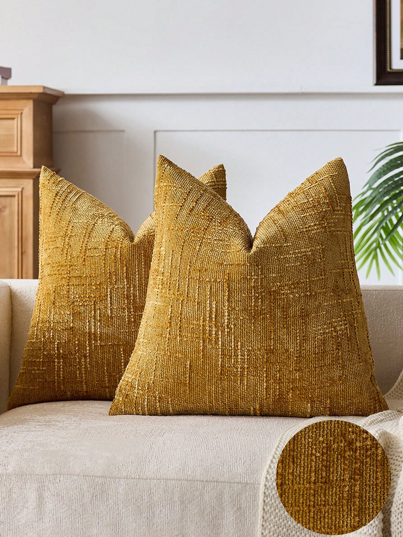 1pc Neutral Chenille Pillow Cover, Soft Textured Decorative Throw Pillow Case, Suitable For Sofa, Bed, Home Decor, 45 X 45 Cm